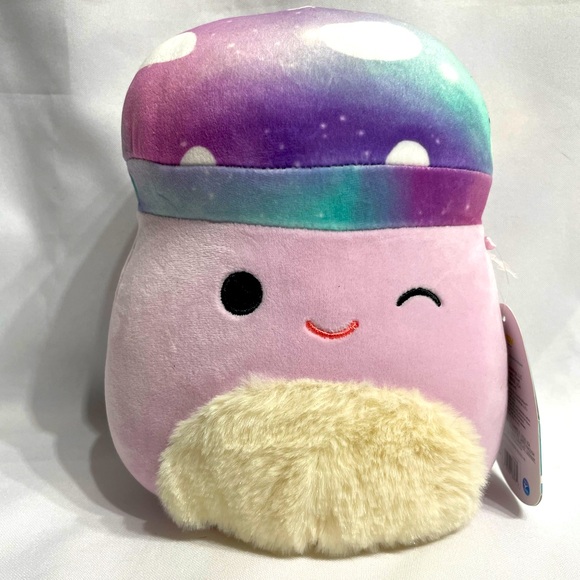 8” Minya the Mushroom Squishmallow purple LIKE NEW! - Picture 1 of 9